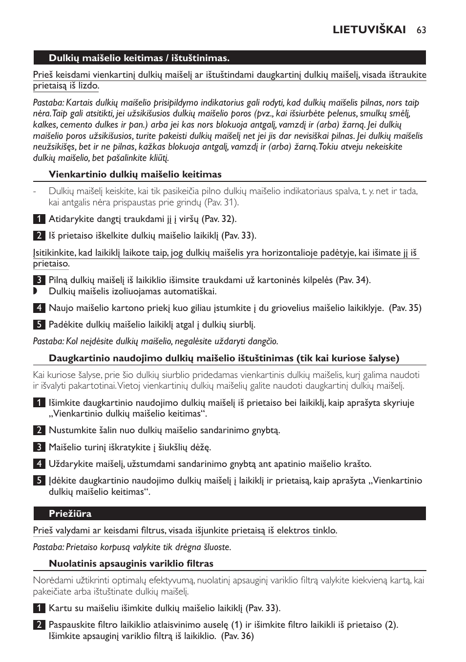 Philips FC9160 User Manual | Page 63 / 144