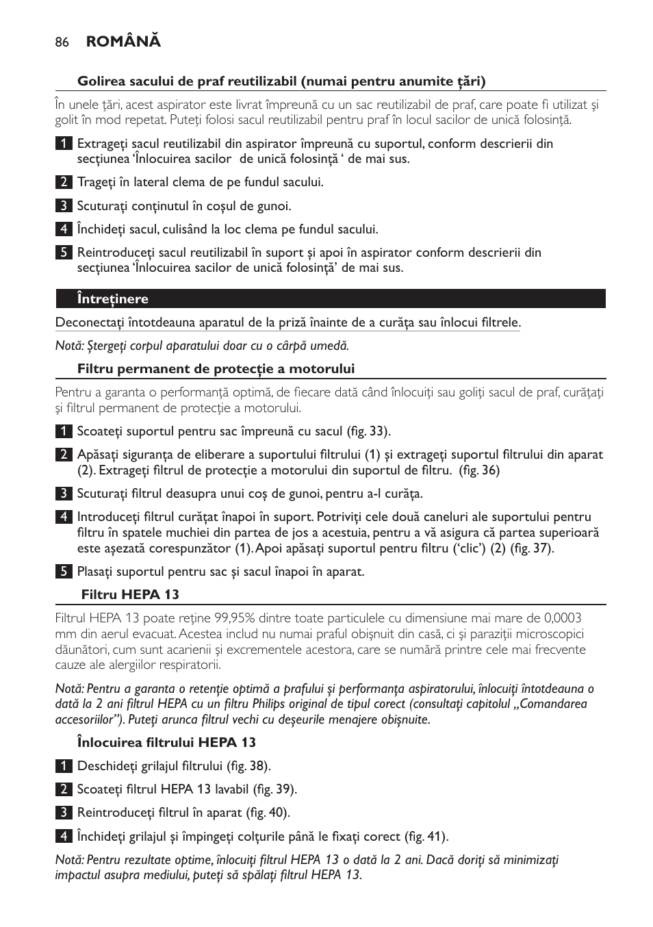 Philips FC9160 User Manual | Page 86 / 144
