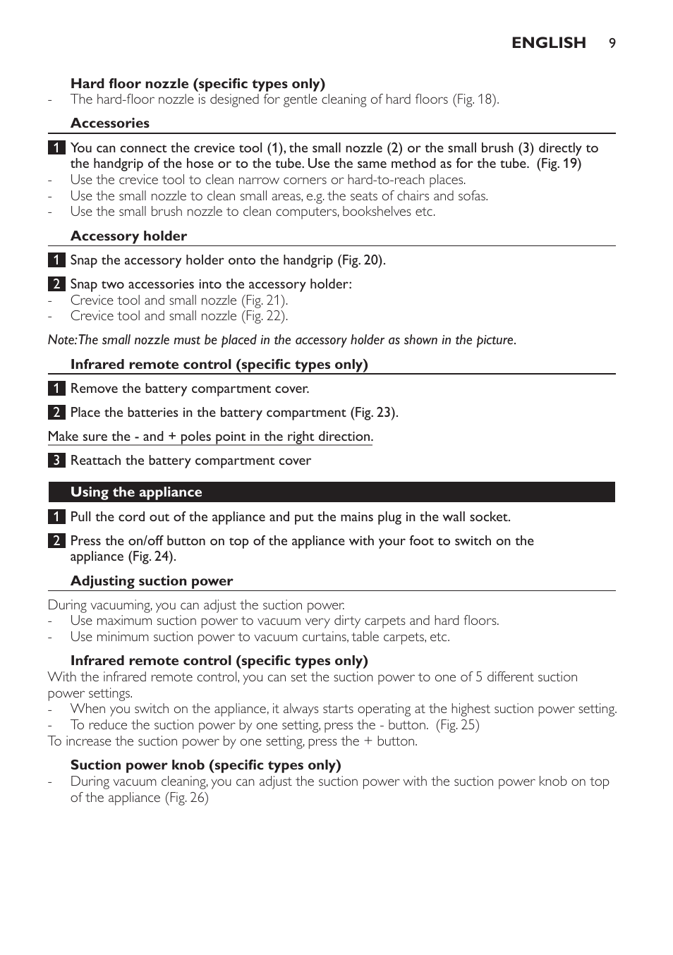 Philips FC9160 User Manual | Page 9 / 144