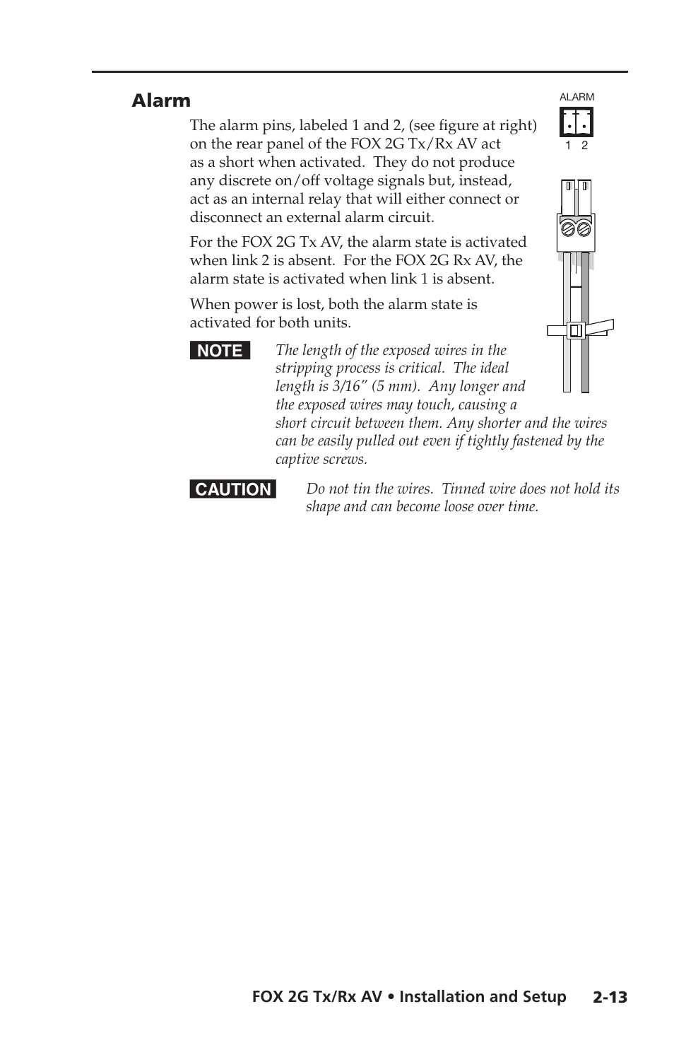 Alarm | Extron electronic FOX 2G Tx User Manual | Page 25 / 60