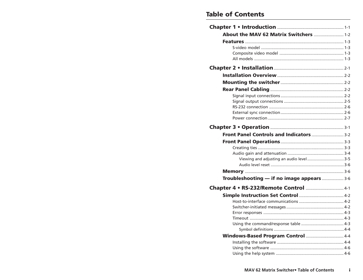 Extron Electronics MAV 62 User Manual | Page 3 / 19