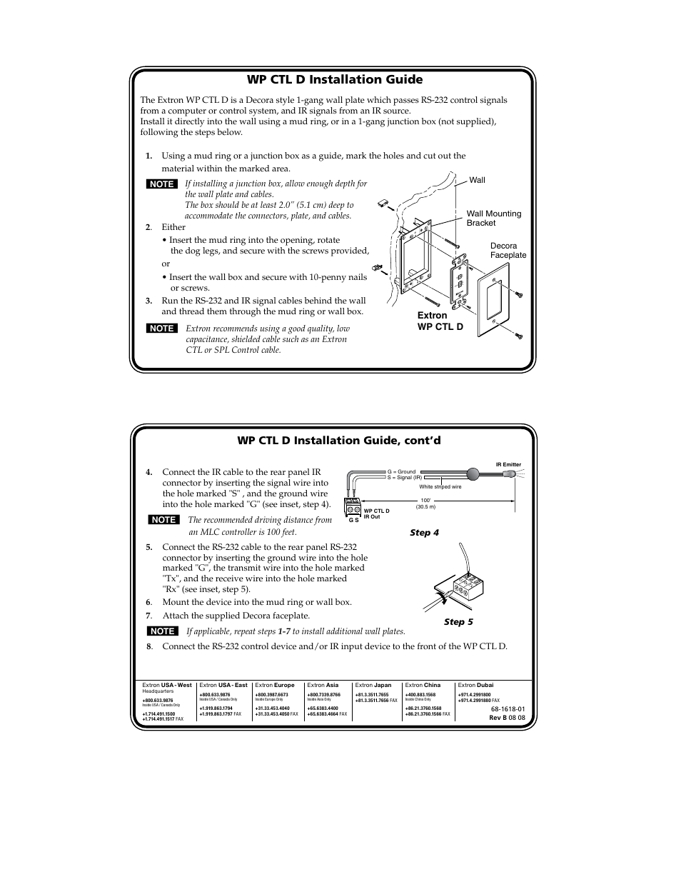 Extron Electronics WP CTL D User Manual | 1 page