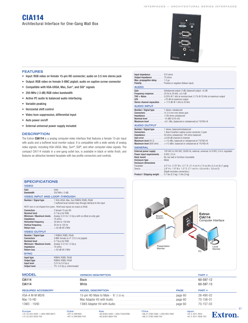 Extron electronic Architectural Interface CIA114 User Manual | 1 page