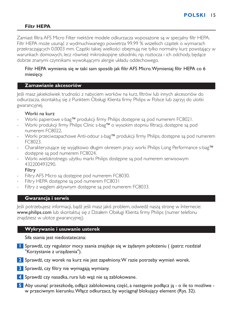 Philips FC9015 User Manual | Page 15 / 92