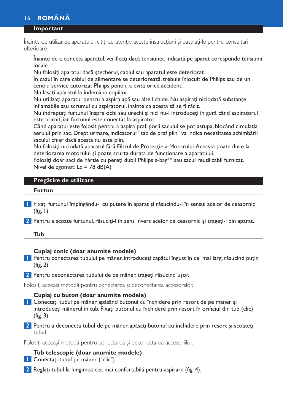 Română 16 | Philips FC9015 User Manual | Page 16 / 92