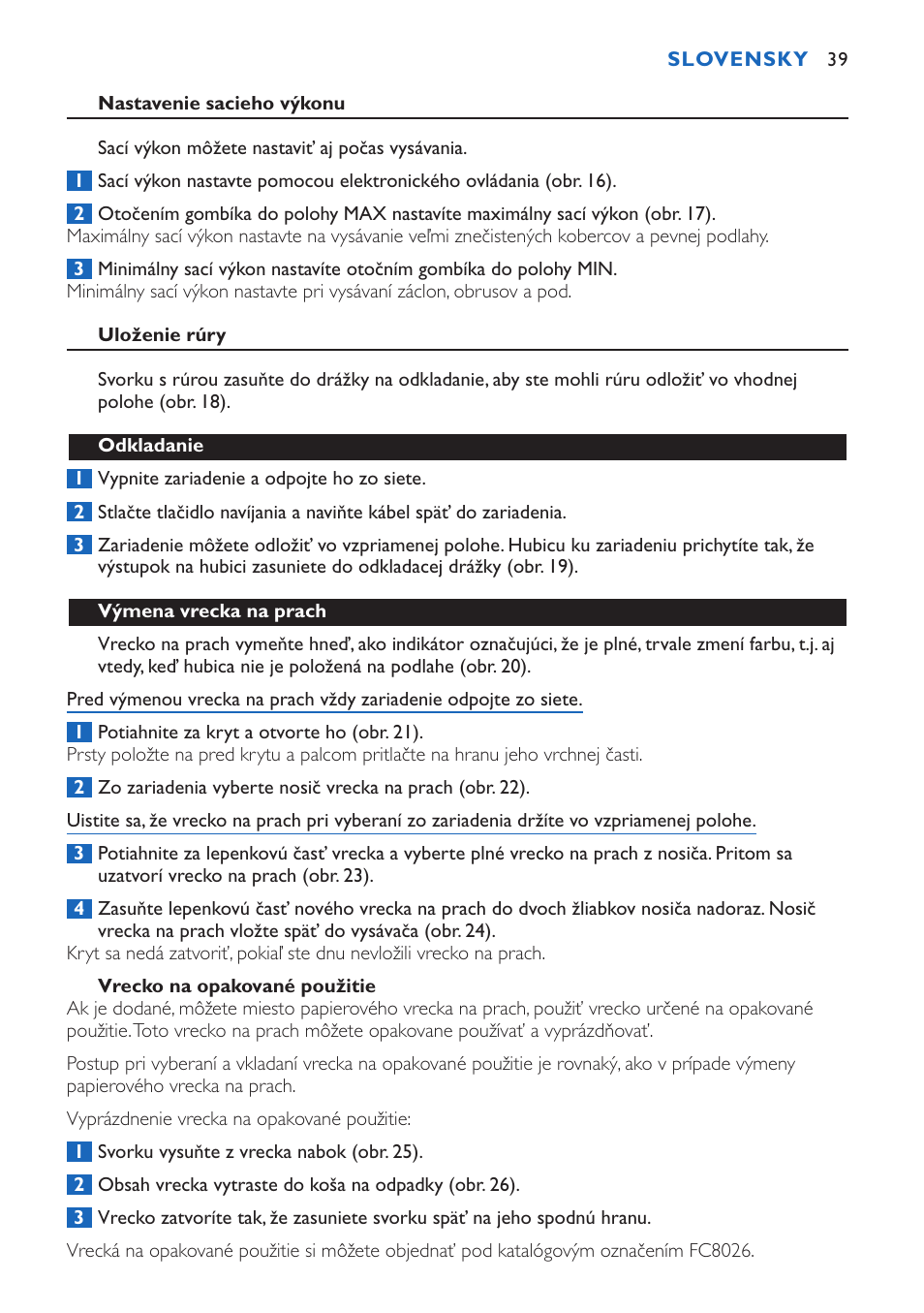 Philips FC9015 User Manual | Page 39 / 92