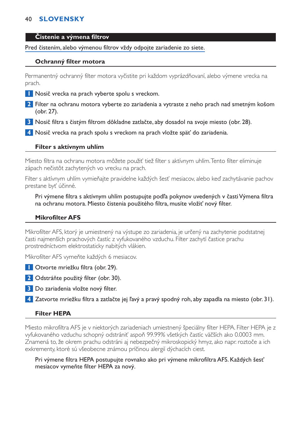 Philips FC9015 User Manual | Page 40 / 92