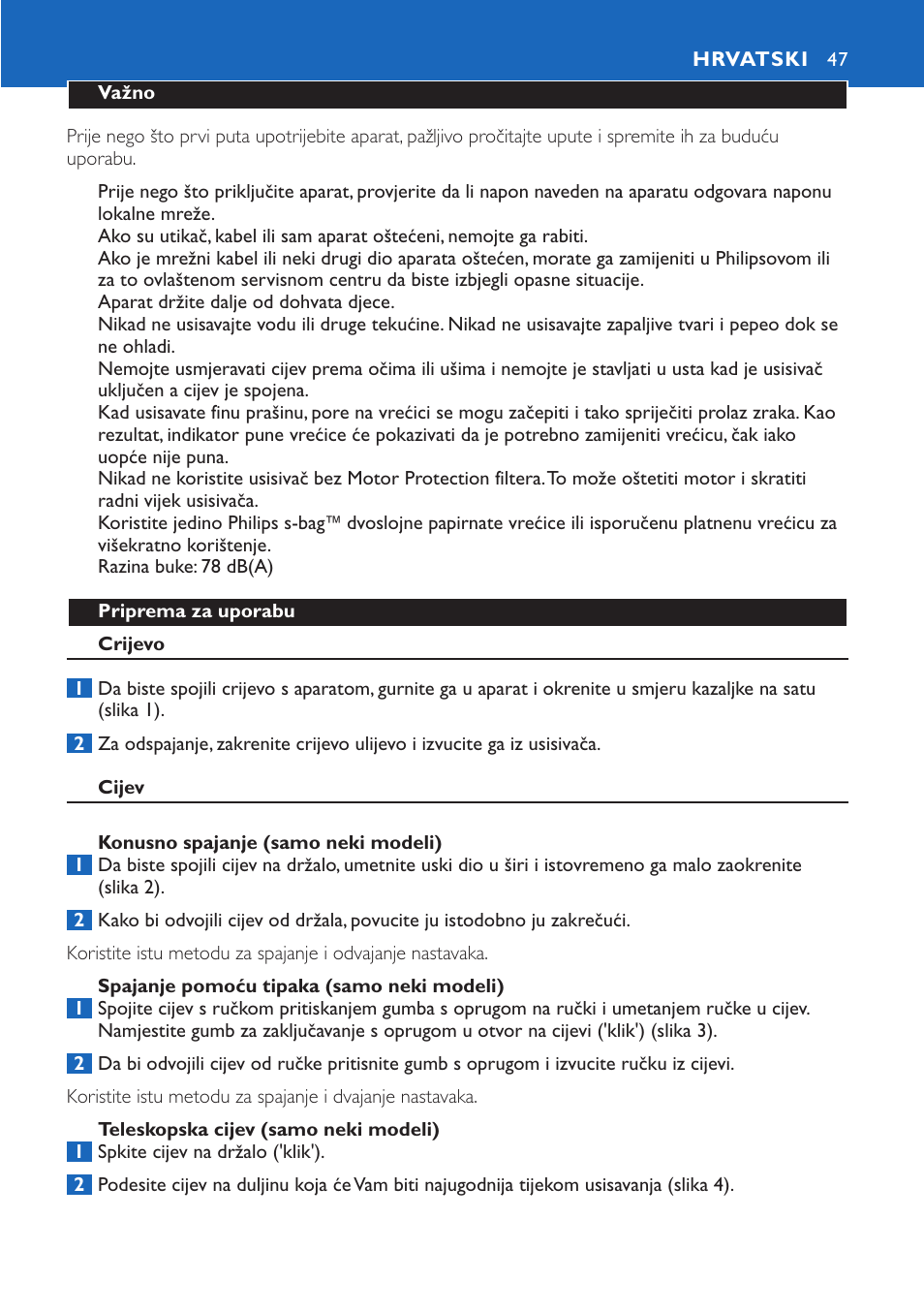 Hrvatski 47 | Philips FC9015 User Manual | Page 47 / 92