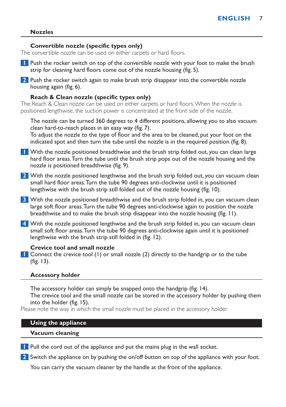 Philips FC9015 User Manual | Page 7 / 92