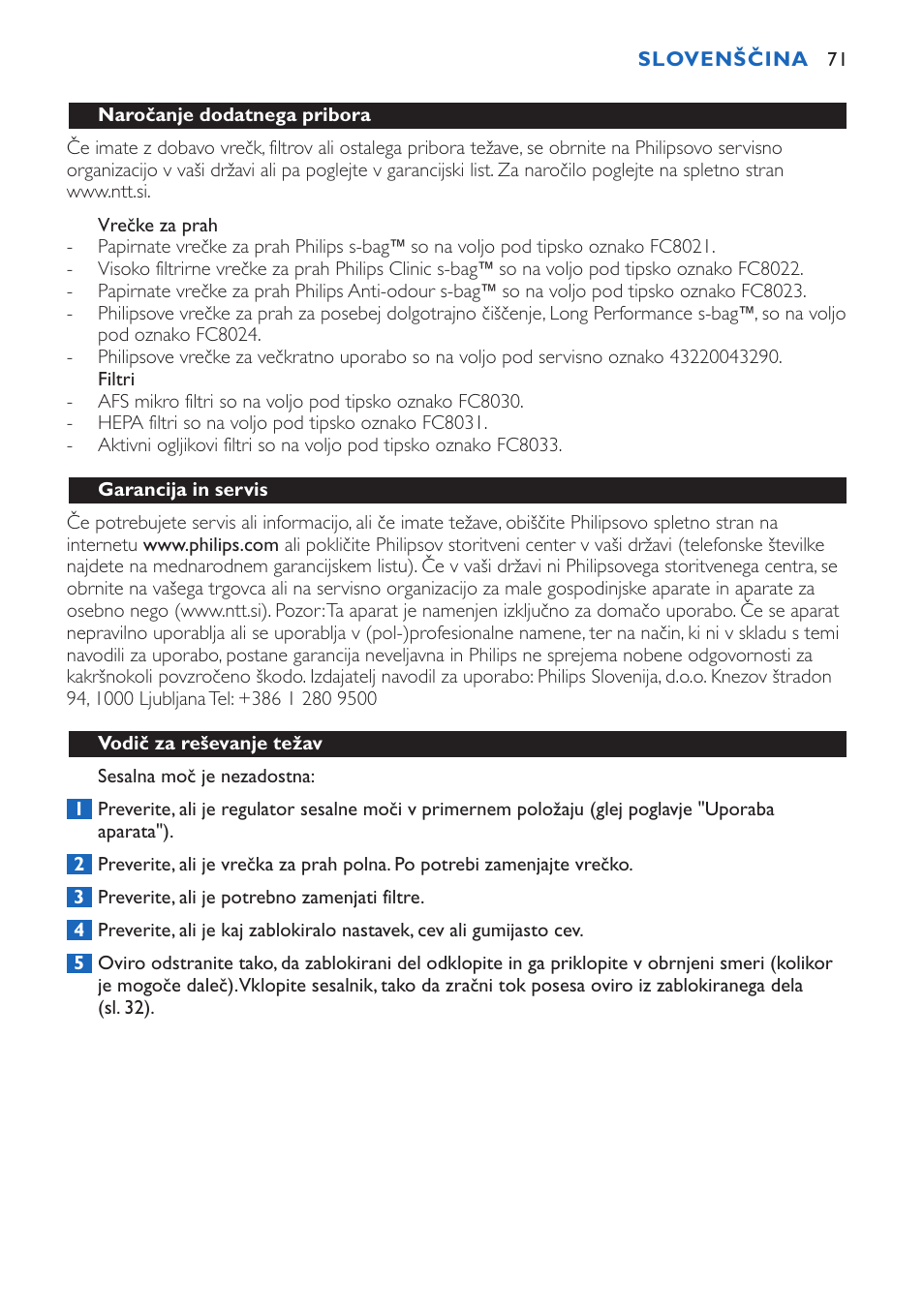 Philips FC9015 User Manual | Page 71 / 92