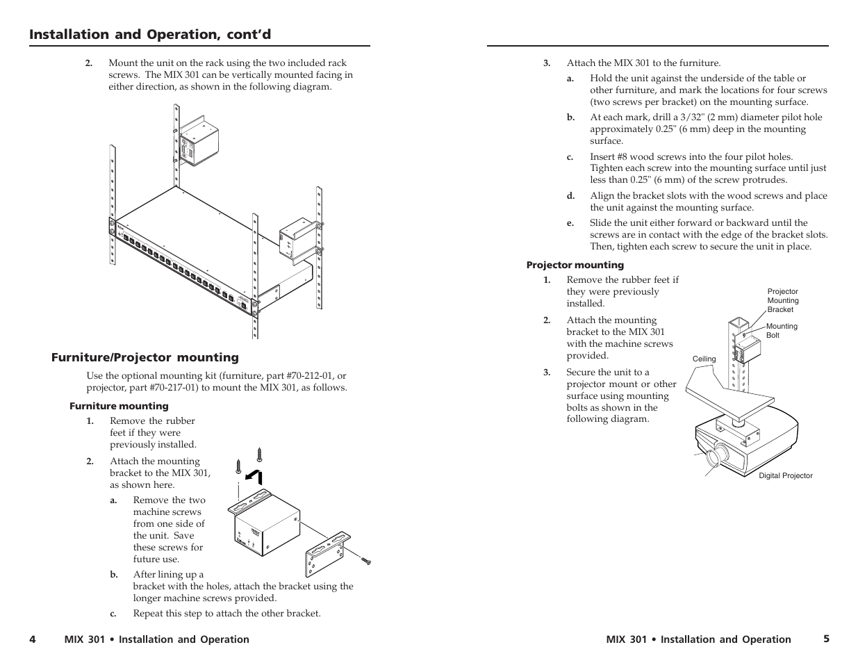 Extron electronic MIX 301 User Manual | Page 5 / 8