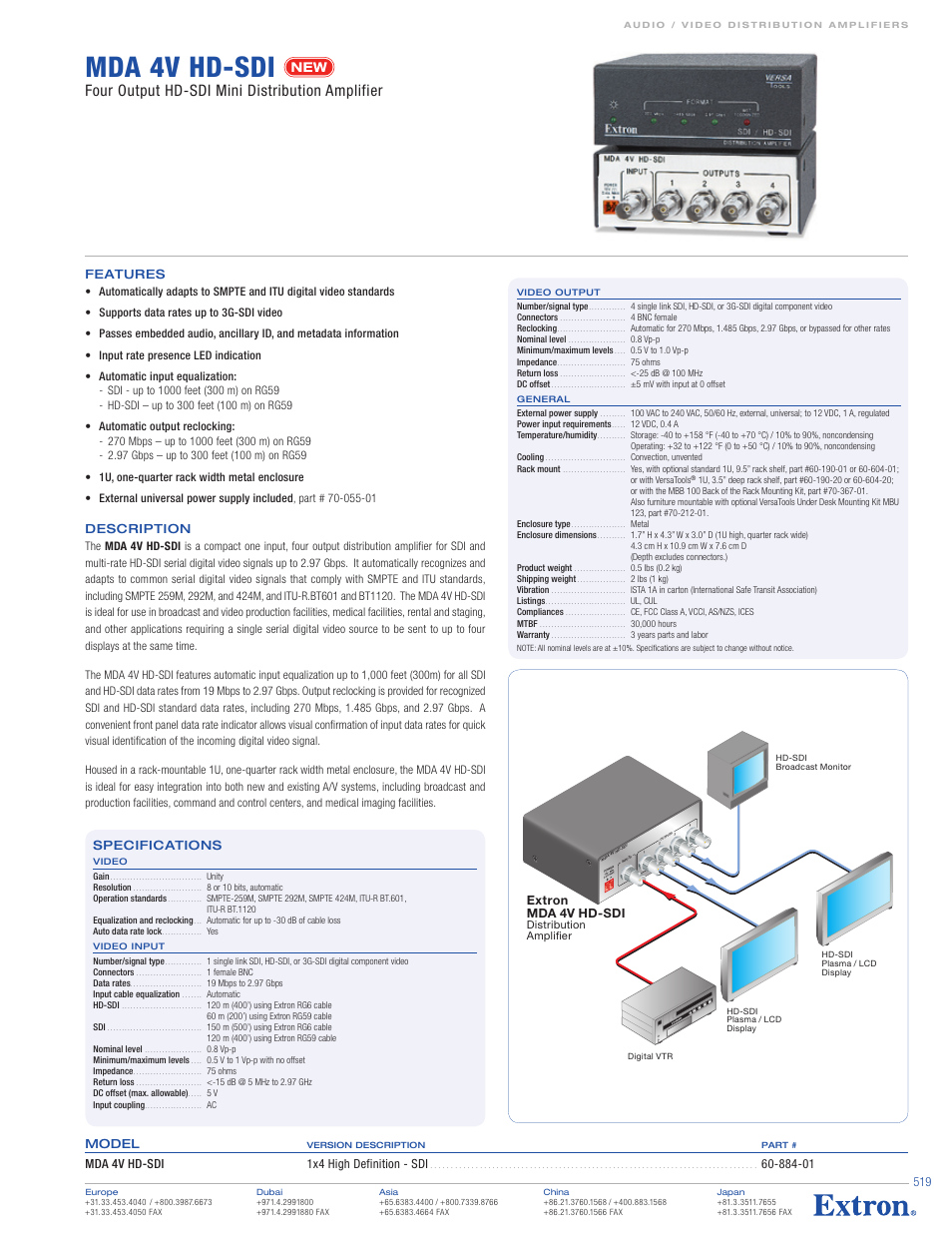 Extron electronic MDA 4V HD-SDI User Manual | 1 page