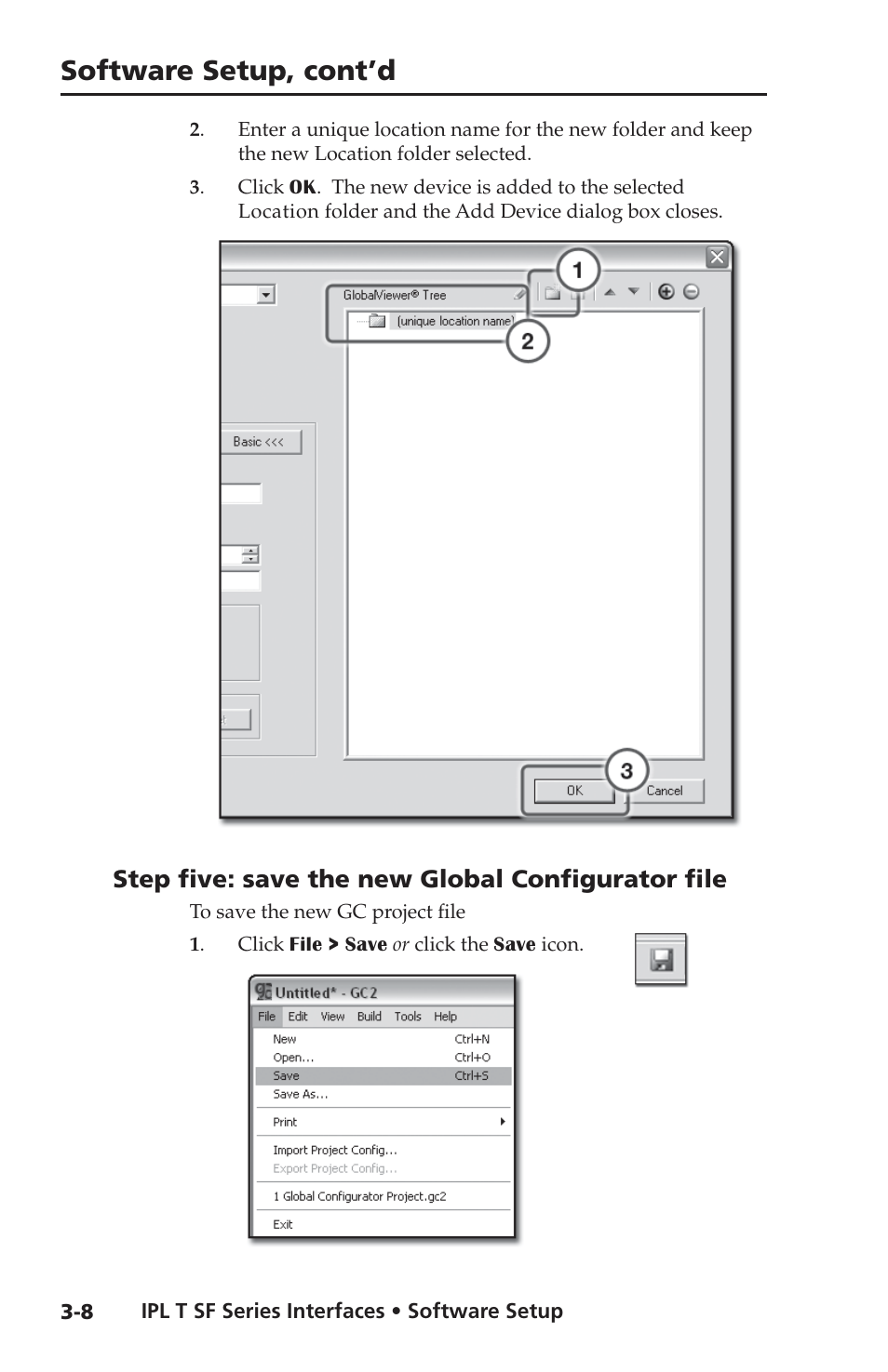 Step five: save the new global configurator file, Software setup, cont’d | Extron Electronics IPL T SF Series User Manual | Page 28 / 51