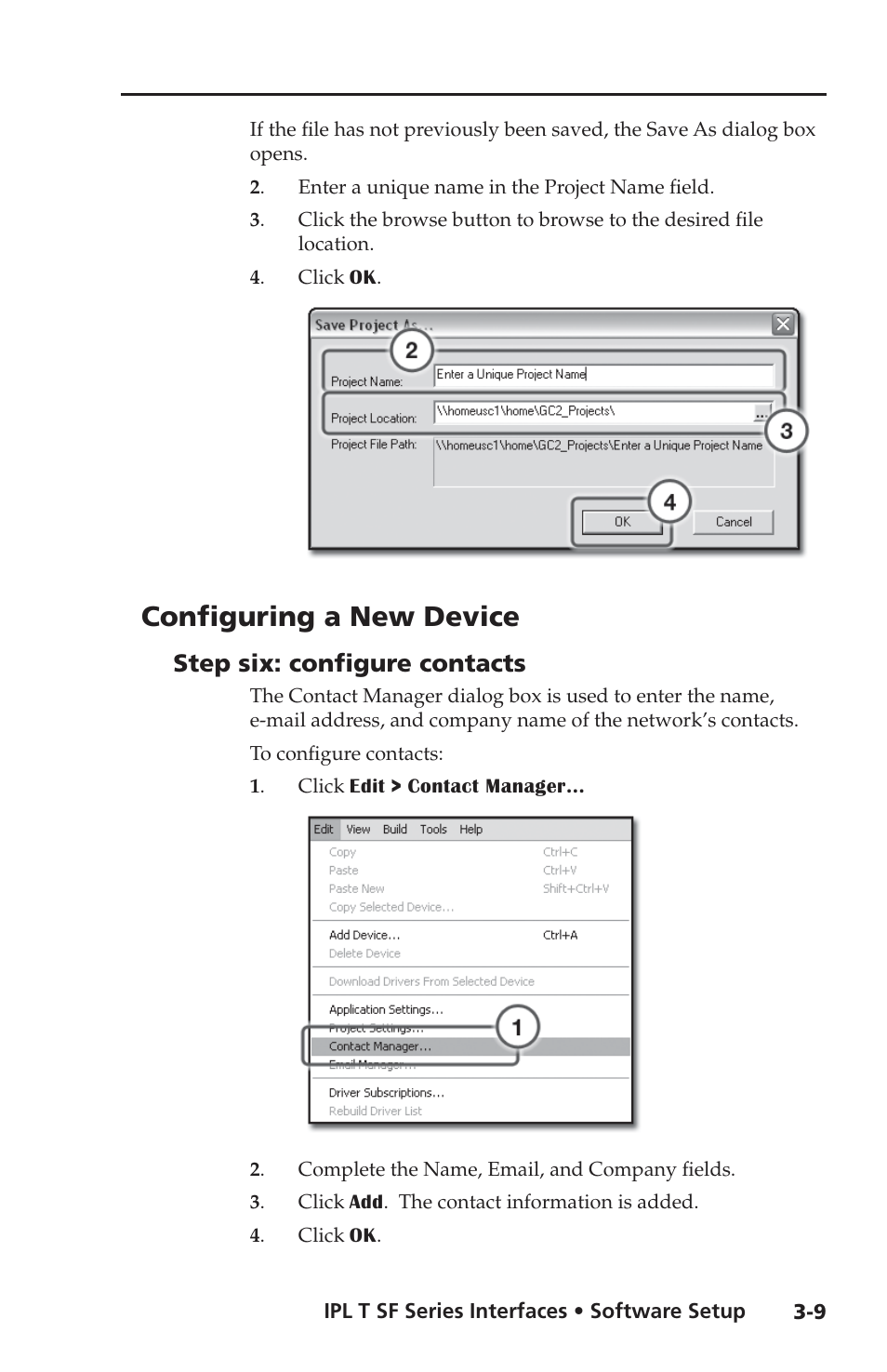 Configuring a new device, Step six: configure contacts, Step six: configure contacts -9 | Extron Electronics IPL T SF Series User Manual | Page 29 / 51