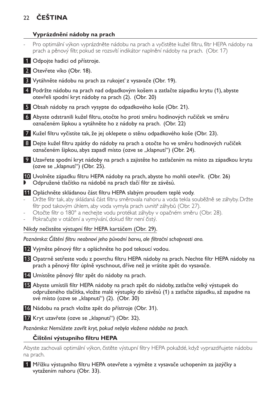 Philips FC8140 User Manual | Page 22 / 120