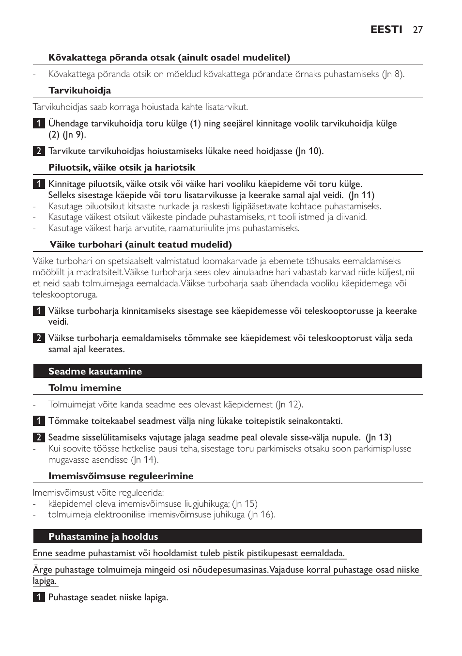 Philips FC8140 User Manual | Page 27 / 120