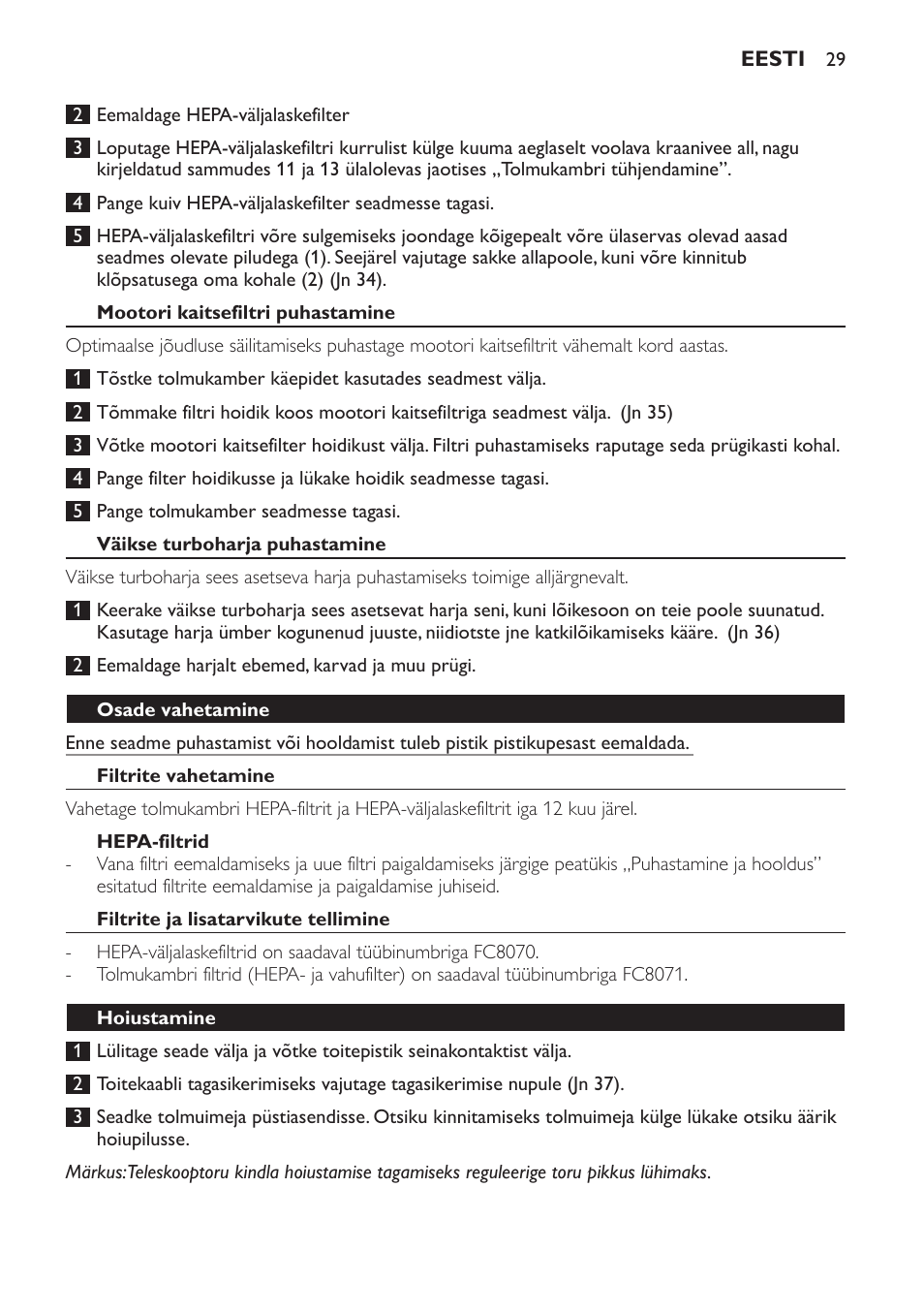 Philips FC8140 User Manual | Page 29 / 120