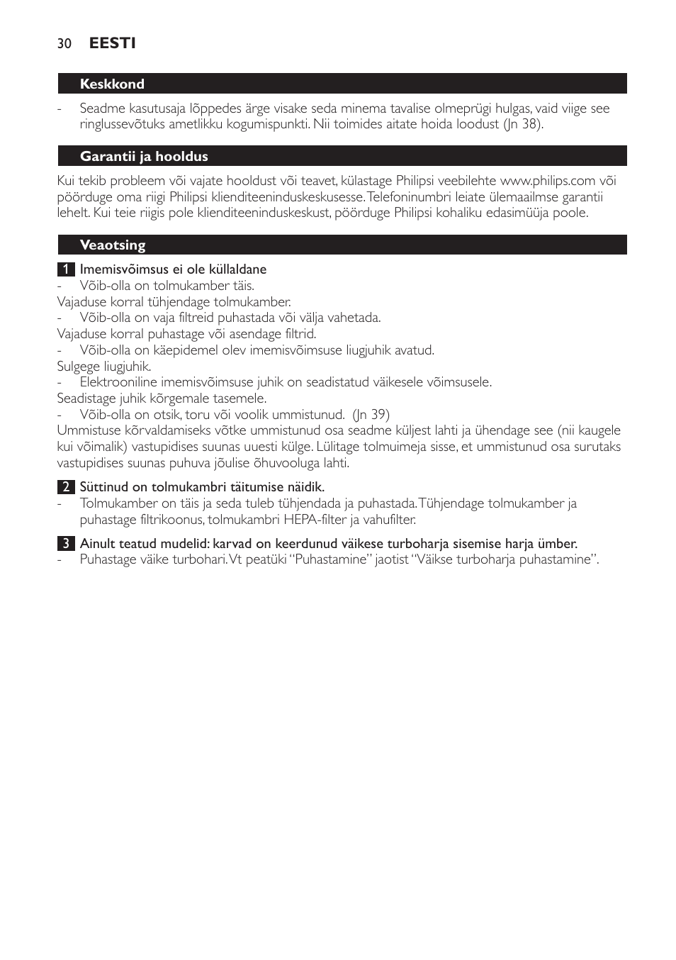 Philips FC8140 User Manual | Page 30 / 120