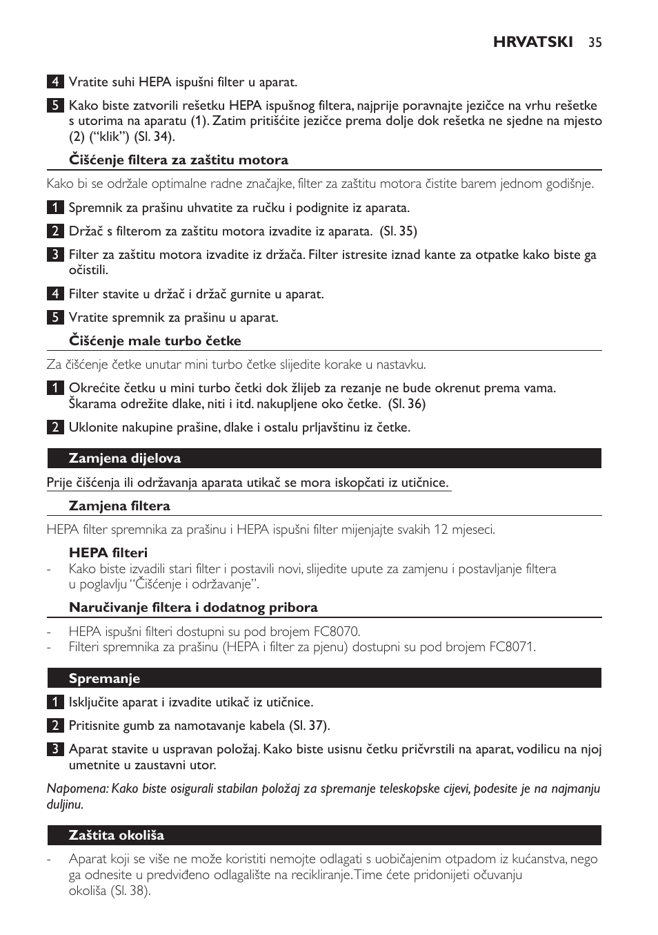 Philips FC8140 User Manual | Page 35 / 120
