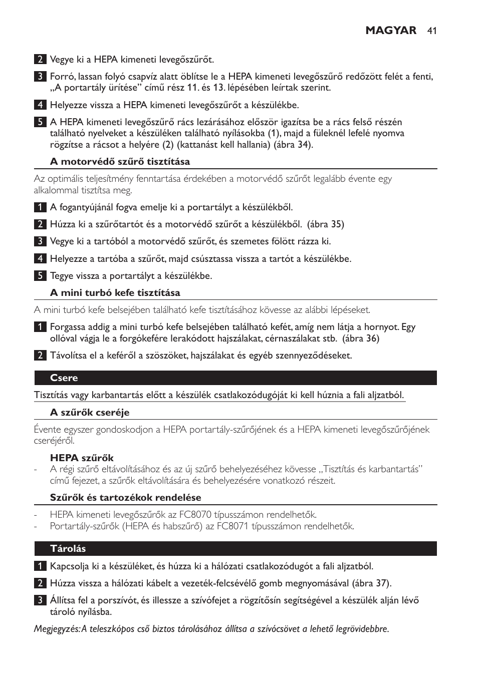 Philips FC8140 User Manual | Page 41 / 120