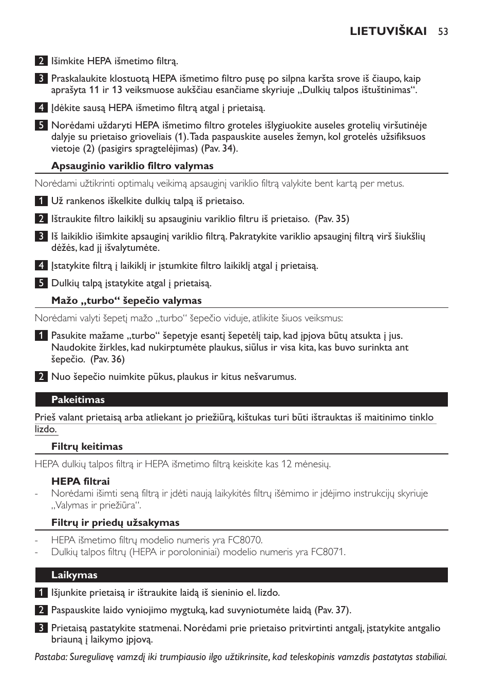 Philips FC8140 User Manual | Page 53 / 120