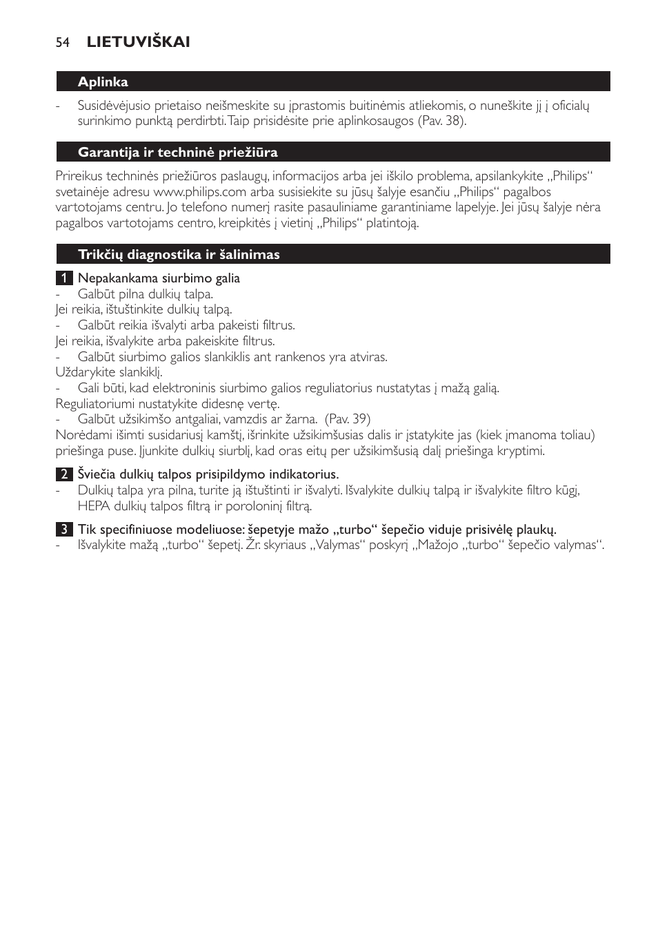 Philips FC8140 User Manual | Page 54 / 120