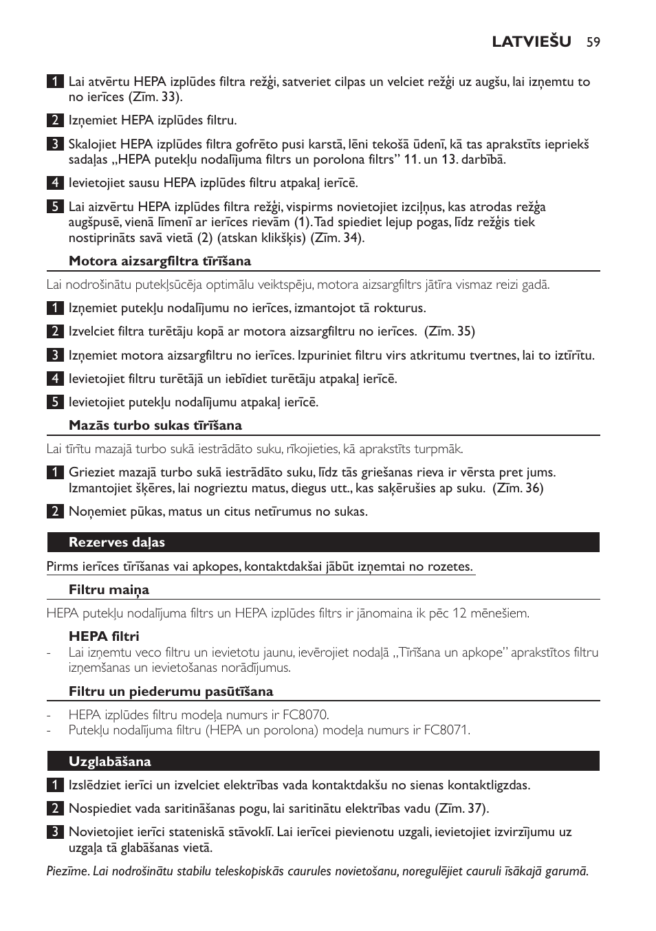 Philips FC8140 User Manual | Page 59 / 120