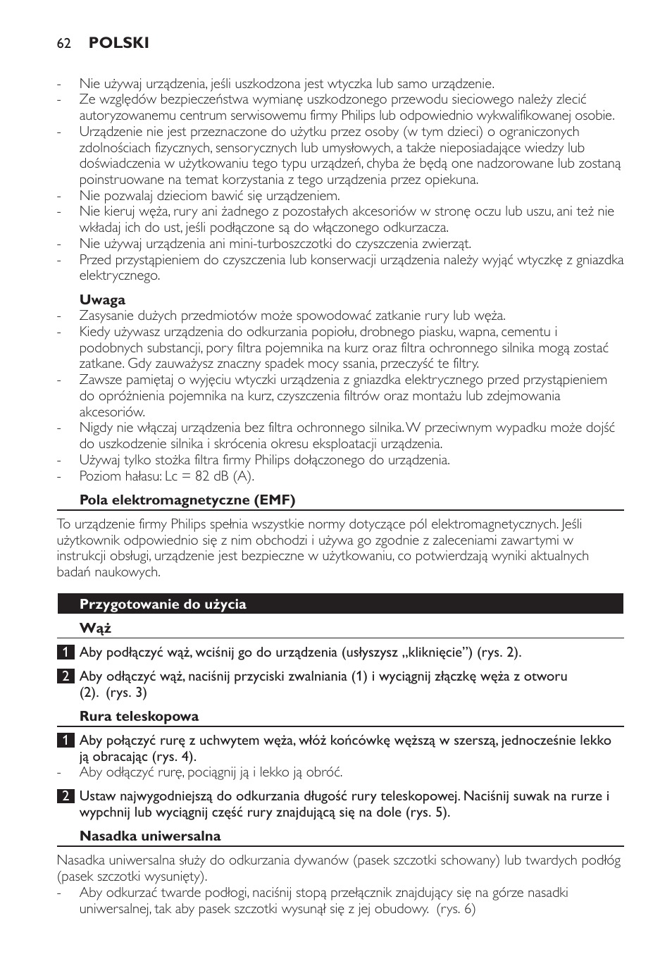 Philips FC8140 User Manual | Page 62 / 120