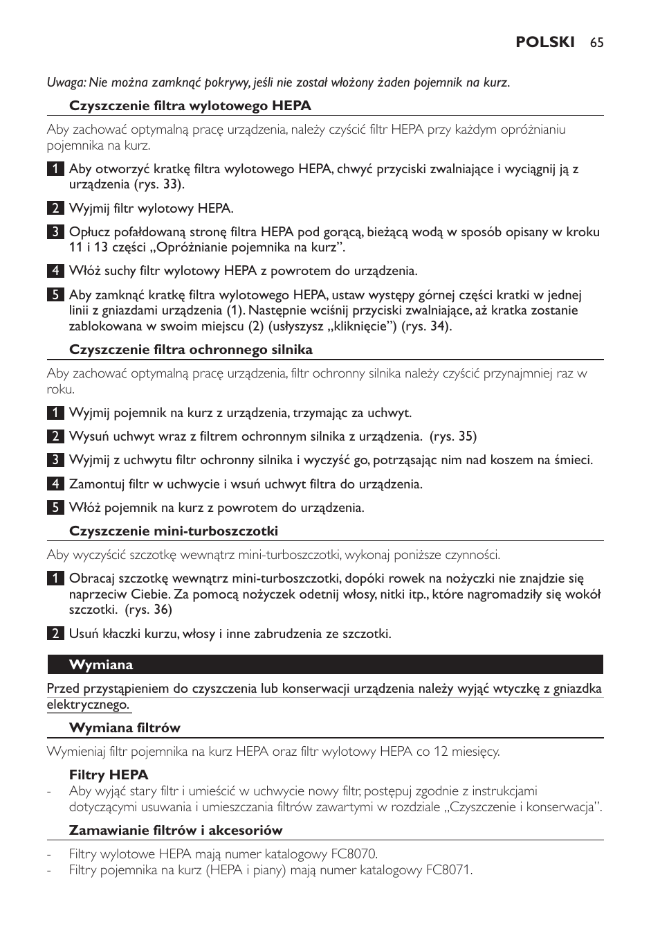 Philips FC8140 User Manual | Page 65 / 120