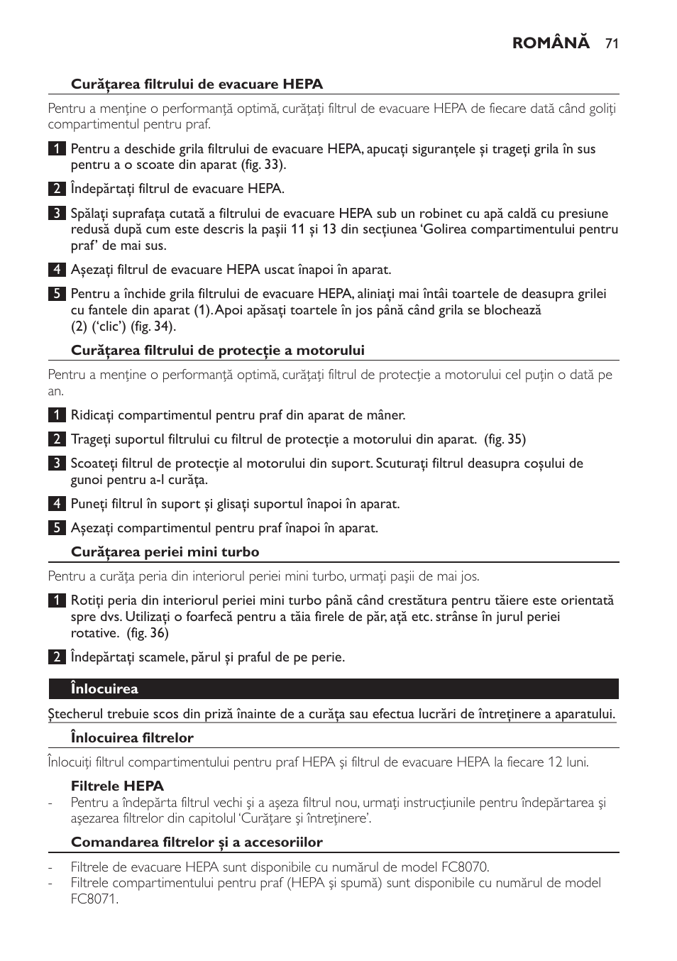 Philips FC8140 User Manual | Page 71 / 120