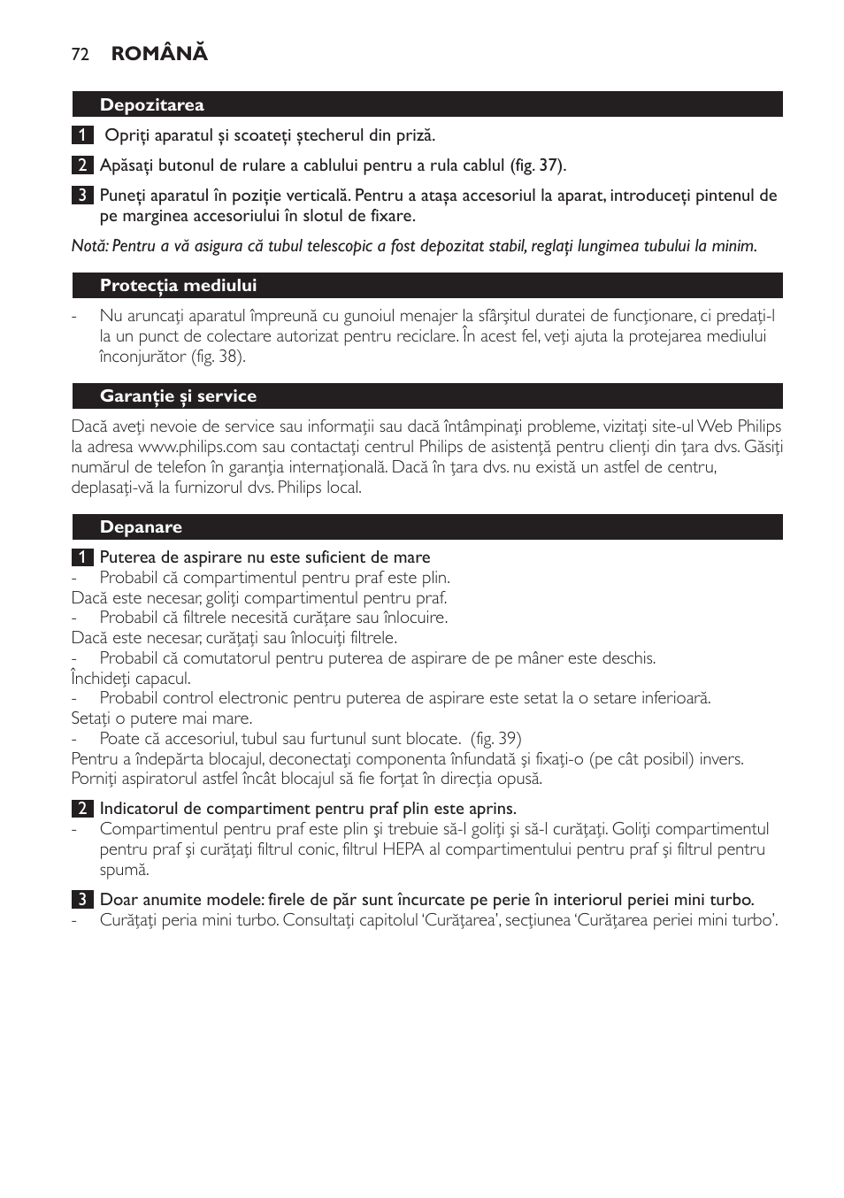 Philips FC8140 User Manual | Page 72 / 120