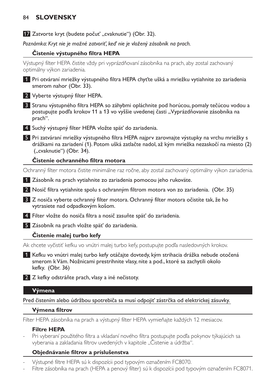 Philips FC8140 User Manual | Page 84 / 120