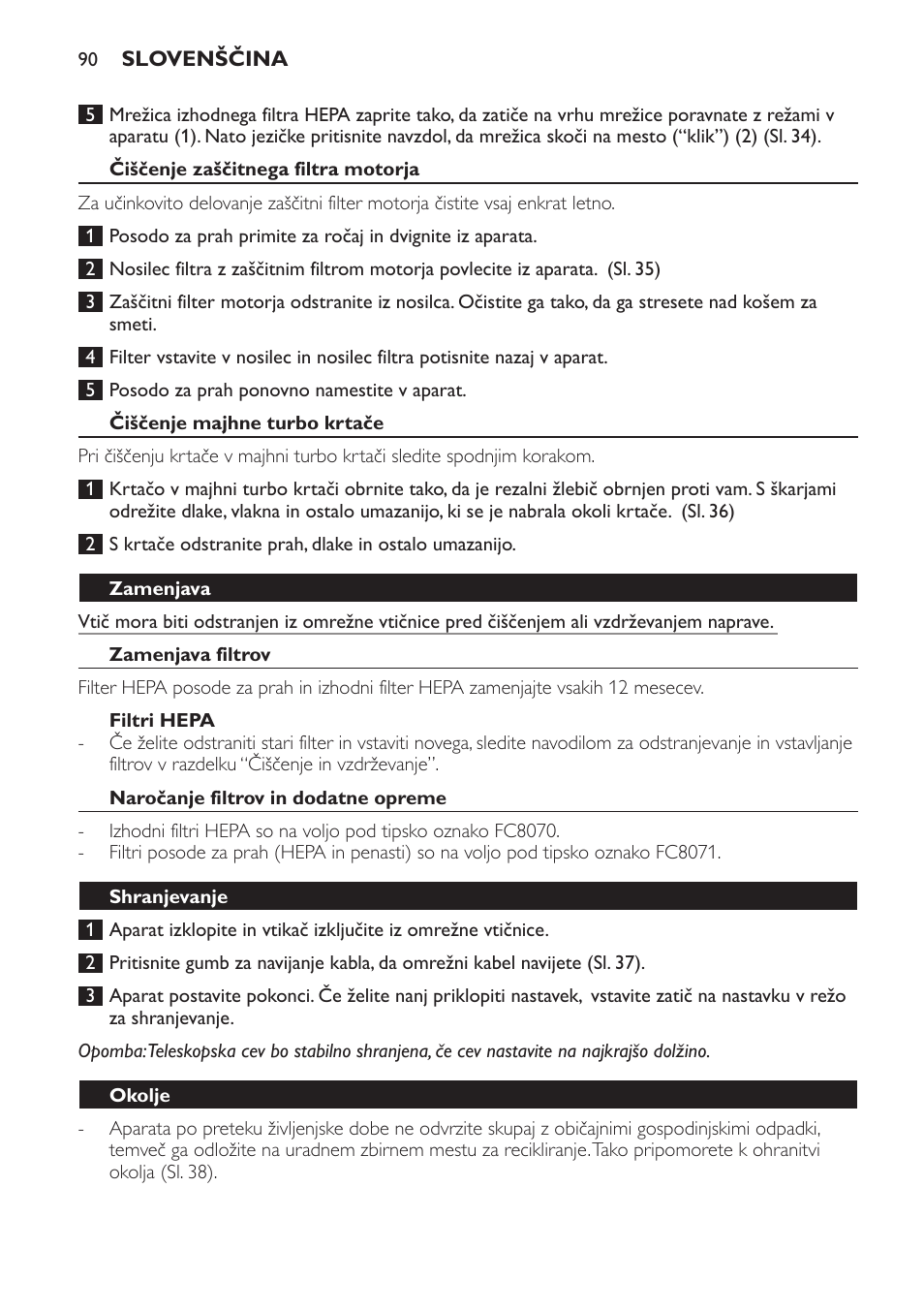 Philips FC8140 User Manual | Page 90 / 120