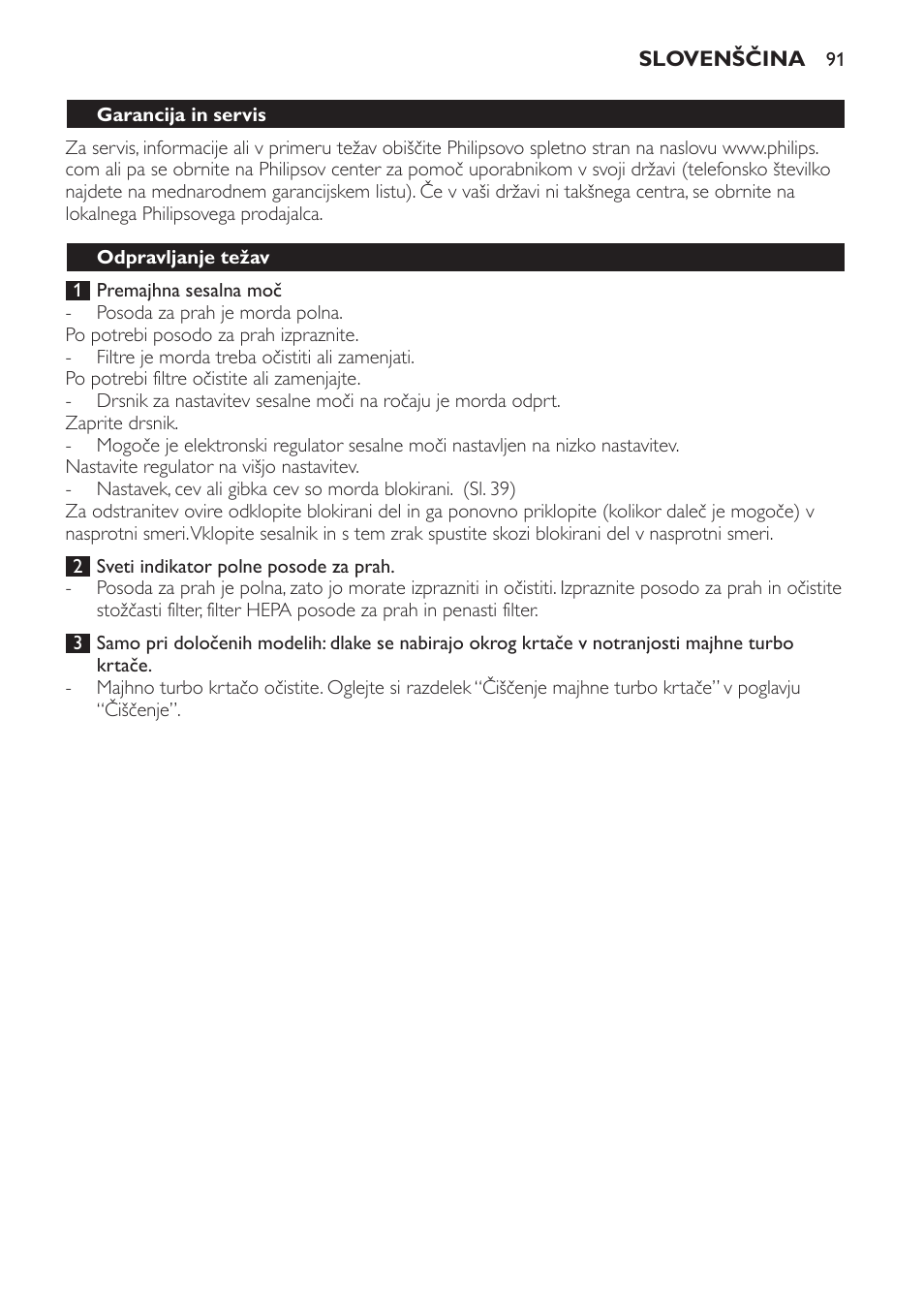 Philips FC8140 User Manual | Page 91 / 120