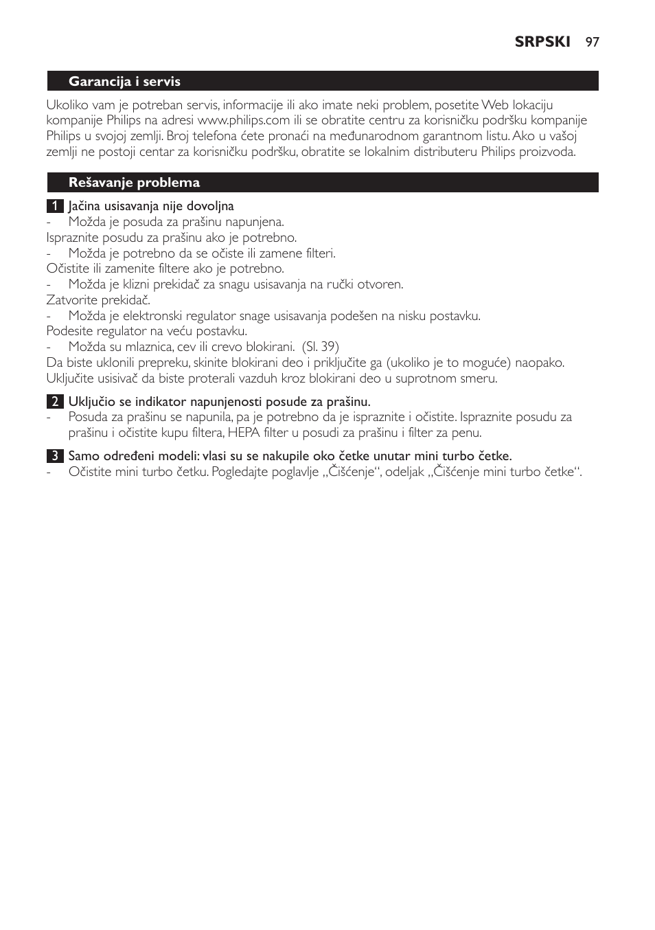 Philips FC8140 User Manual | Page 97 / 120