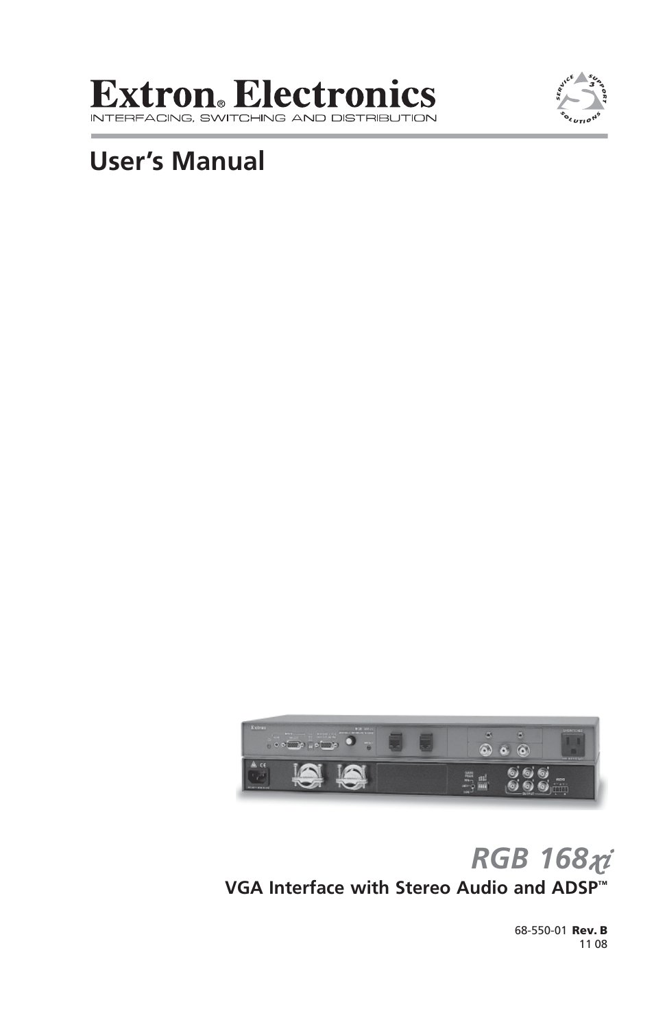 Extron Electronics RGB 168xi User Manual | 40 pages