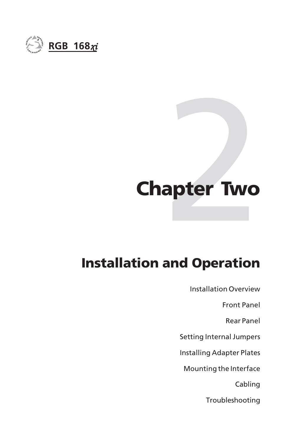 Chapter two | Extron Electronics RGB 168xi User Manual | Page 11 / 40