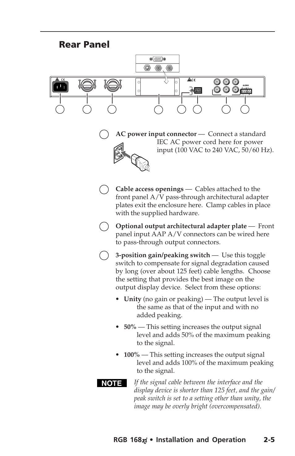 Rear panel | Extron Electronics RGB 168xi User Manual | Page 15 / 40