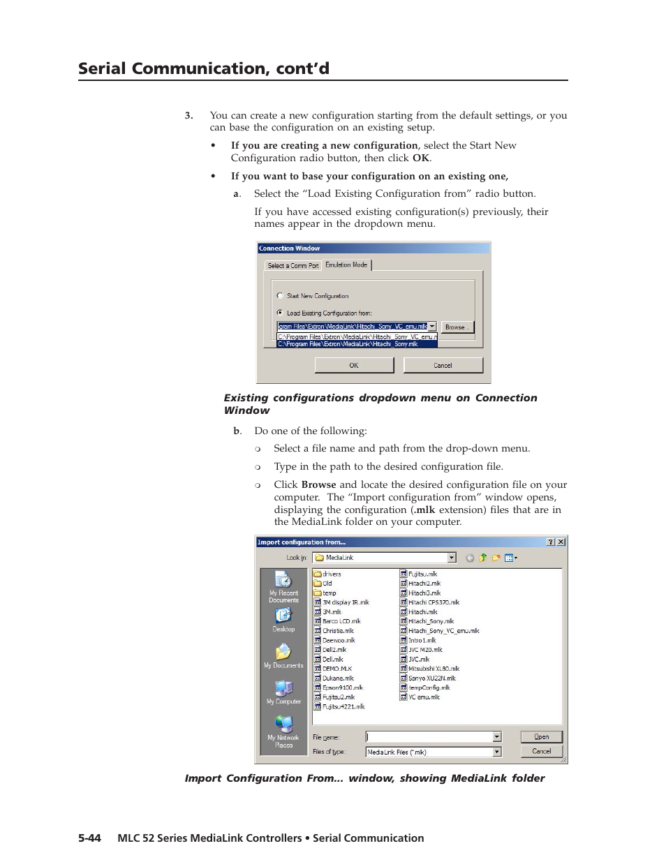 Serial communication, cont’d | Extron electronic MEDIALINK MLC 52 User Manual | Page 104 / 124