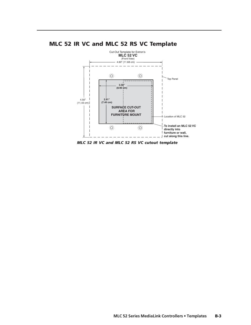 Mlc 52 ir vc and mlc 52 rs vc template | Extron electronic MEDIALINK MLC 52 User Manual | Page 121 / 124