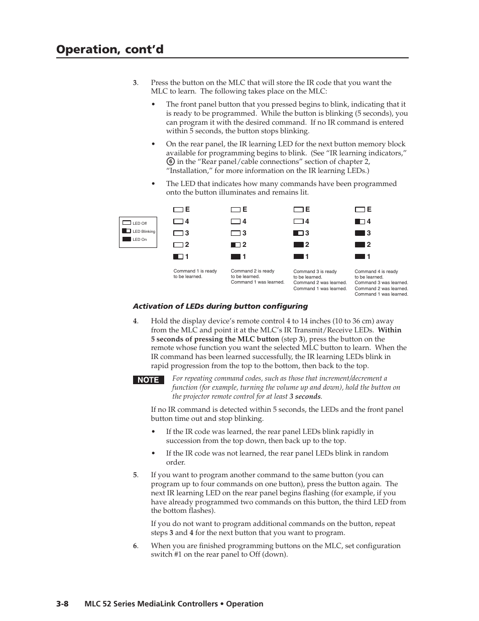 Operation, cont’d | Extron electronic MEDIALINK MLC 52 User Manual | Page 36 / 124