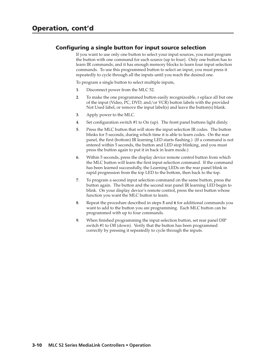 Operation, cont’d | Extron electronic MEDIALINK MLC 52 User Manual | Page 38 / 124