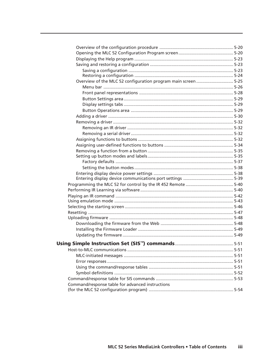 Extron electronic MEDIALINK MLC 52 User Manual | Page 5 / 124