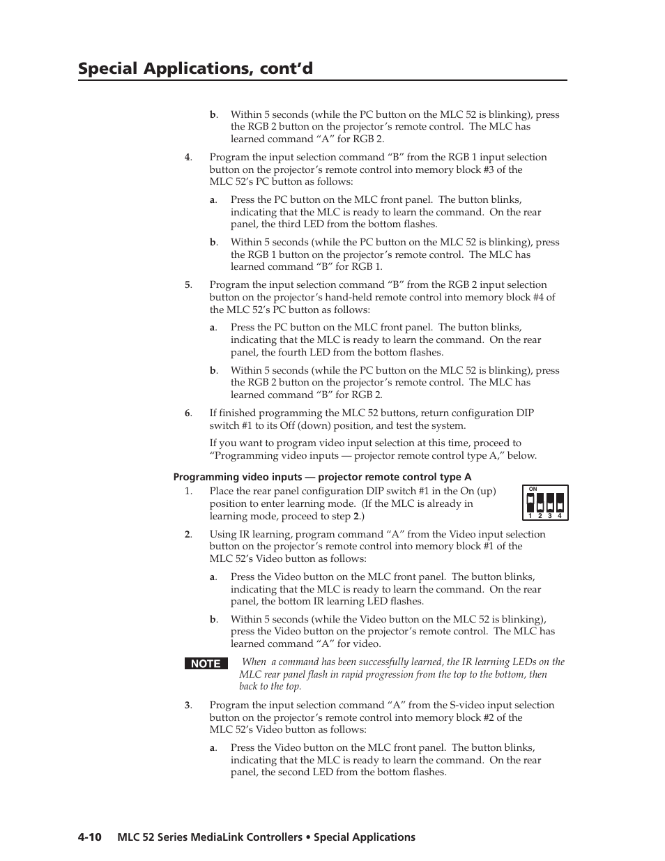Special applications, cont’d | Extron electronic MEDIALINK MLC 52 User Manual | Page 54 / 124