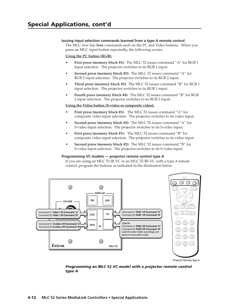 Special applications, cont’d | Extron electronic MEDIALINK MLC 52 User Manual | Page 56 / 124