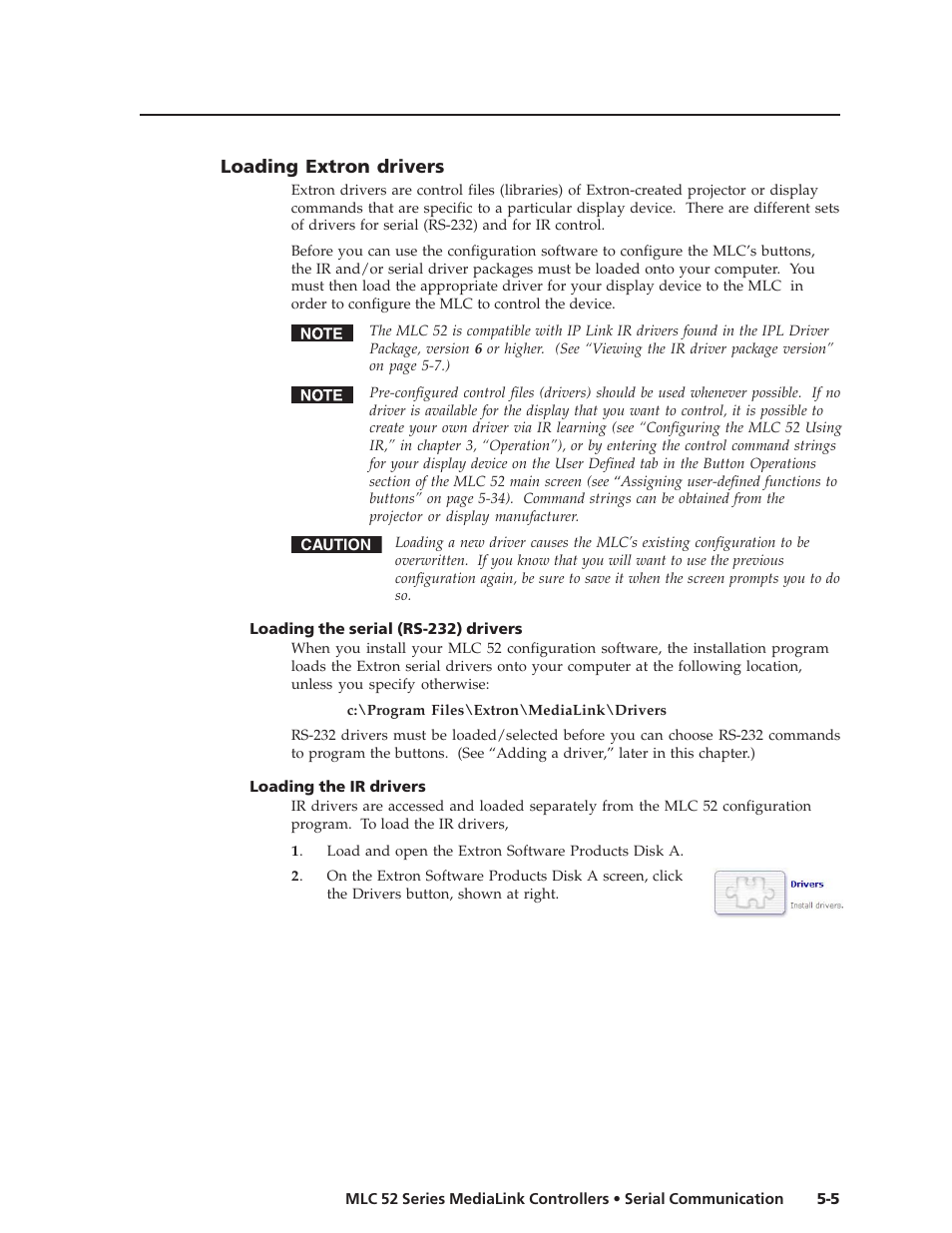 Loading extron drivers | Extron electronic MEDIALINK MLC 52 User Manual | Page 65 / 124