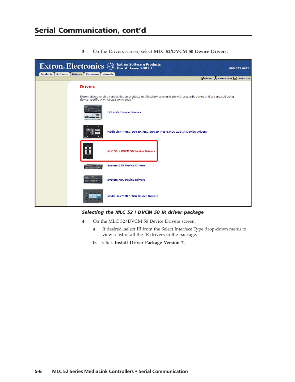 Serial communication, cont’d | Extron electronic MEDIALINK MLC 52 User Manual | Page 66 / 124
