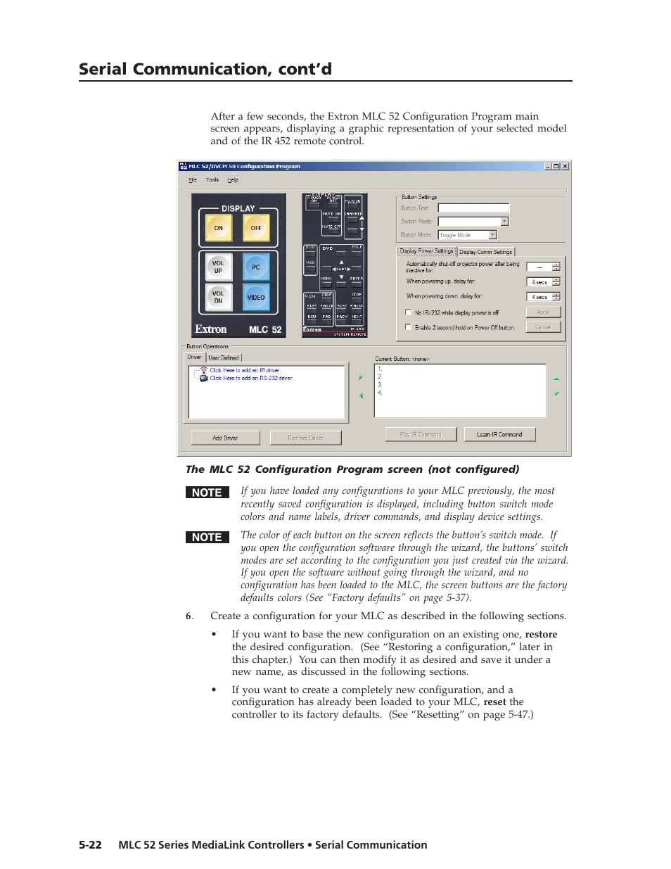 Serial communication, cont’d | Extron electronic MEDIALINK MLC 52 User Manual | Page 82 / 124