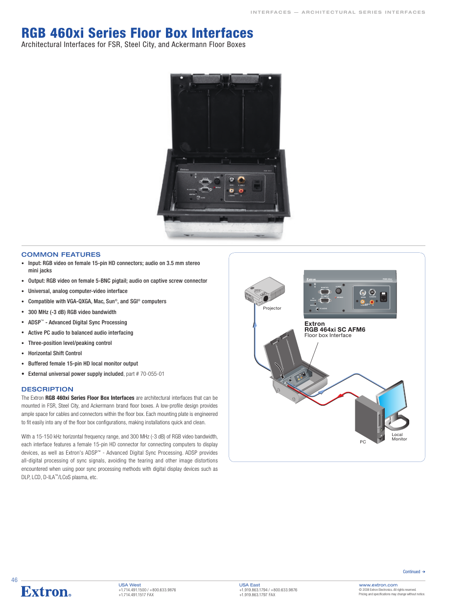 Extron electronic RGB 460xi Series User Manual | 3 pages