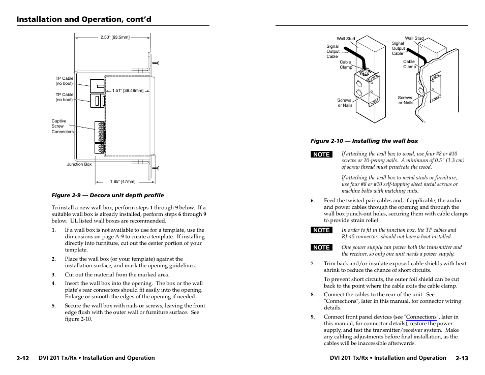 Installation and operation, cont’d | Extron electronic Digital Video Transmitter and Receiver DVI 201 Rx User Manual | Page 14 / 30